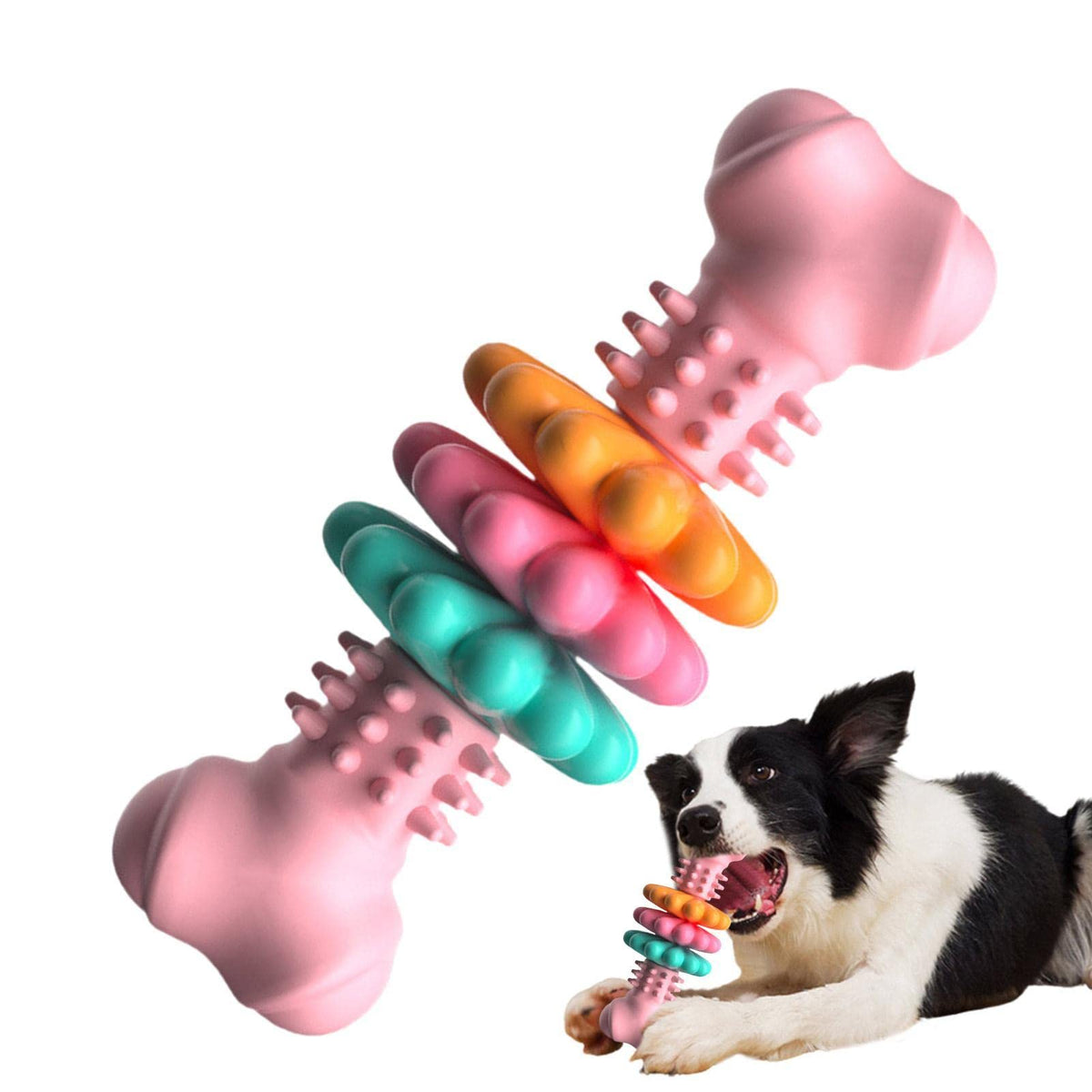 Dog Chew Toy Bone Type Dogs Teeth Cleaning Toys Indestructible Tpr