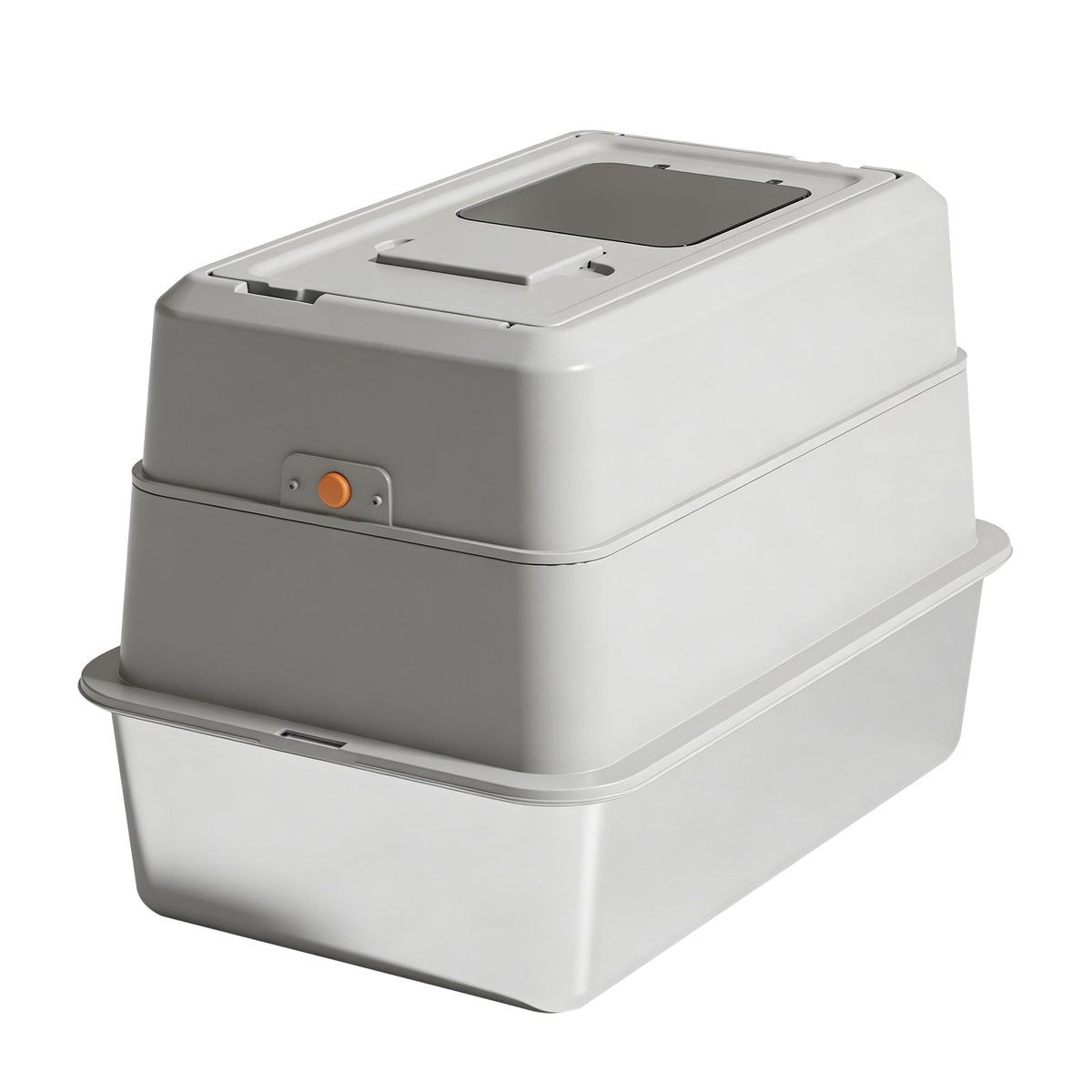 Only Self Pickup---fully Enclosed Stainless Steel Cat Litter Box