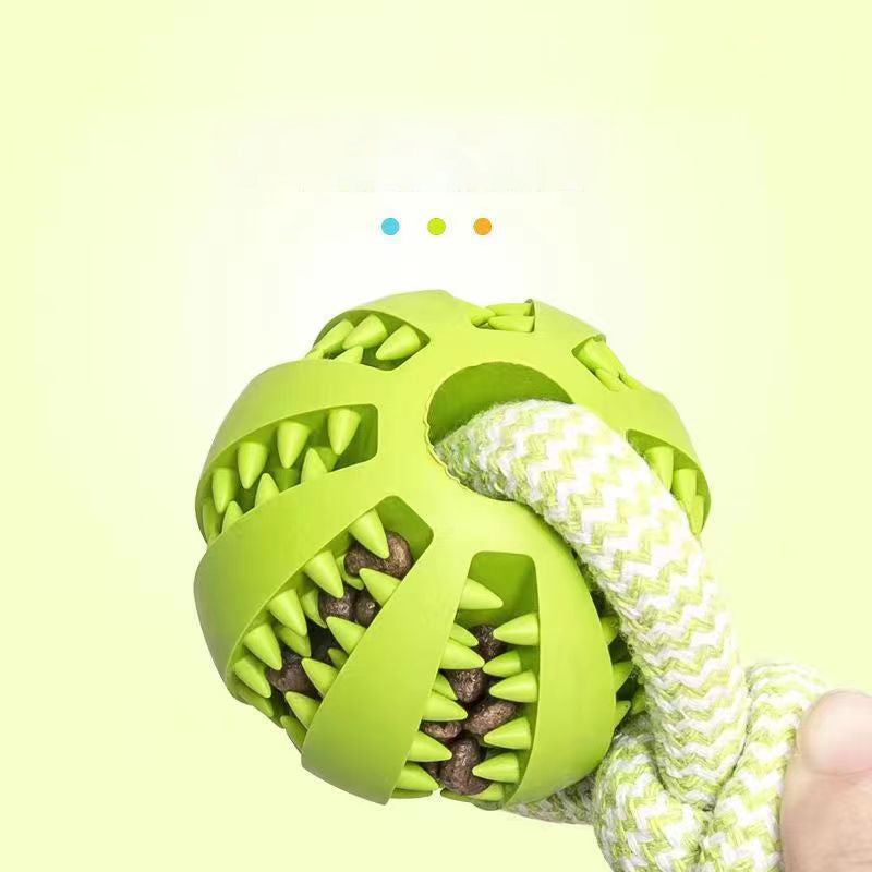 Dog Toys Treat Balls Interactive Hemp Rope Rubber Leaking For Small