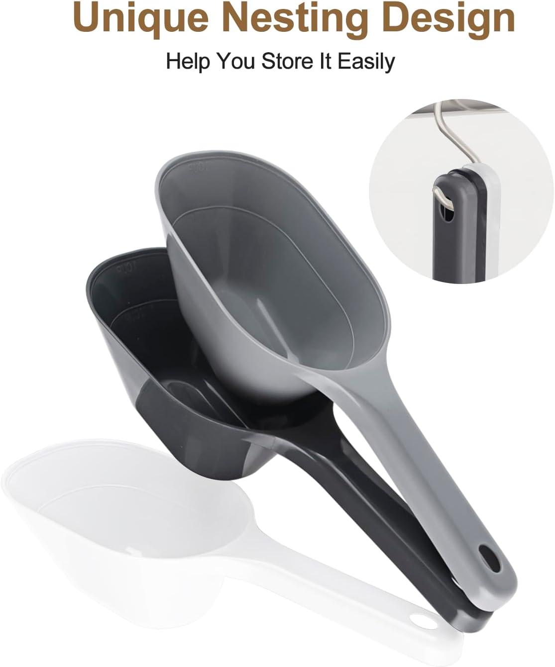 Pet Food Scoop 1 Cup Capacity Lines For 2 And Plastic Pet For Dog