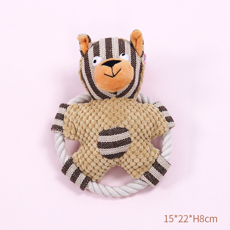 Pet Cotton Rope Toy Dog Sound Canvas Molar Teeth Cleaner