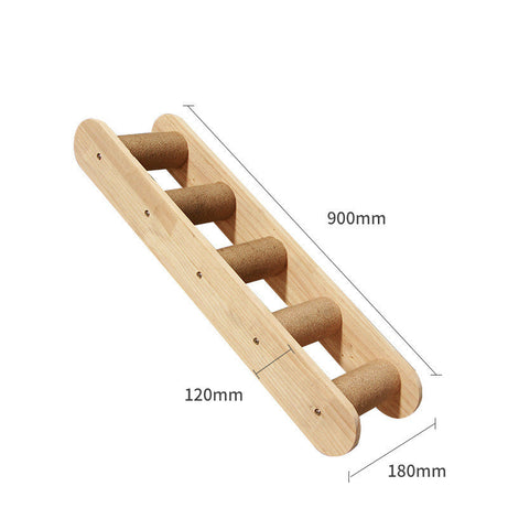 Pet Cat Climbing Frame Wall Type Solid Wood Hanging Platform Ladder