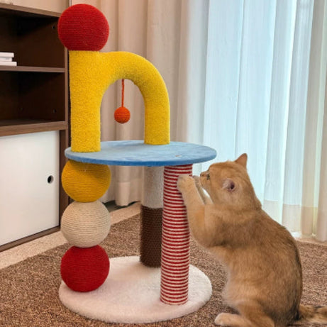 U-shaped Compact All-in-one Cat Tree That Saves Space Sisal