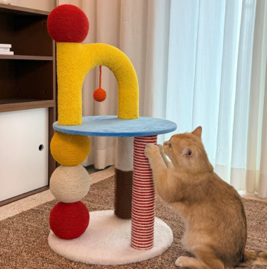 U-shaped Compact All-in-one Cat Tree That Saves Space Sisal