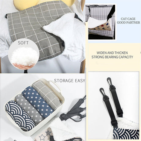 Lamb Fleece Cat Hanging Beds Pets Cage Hammock Bed For Kitten Seat