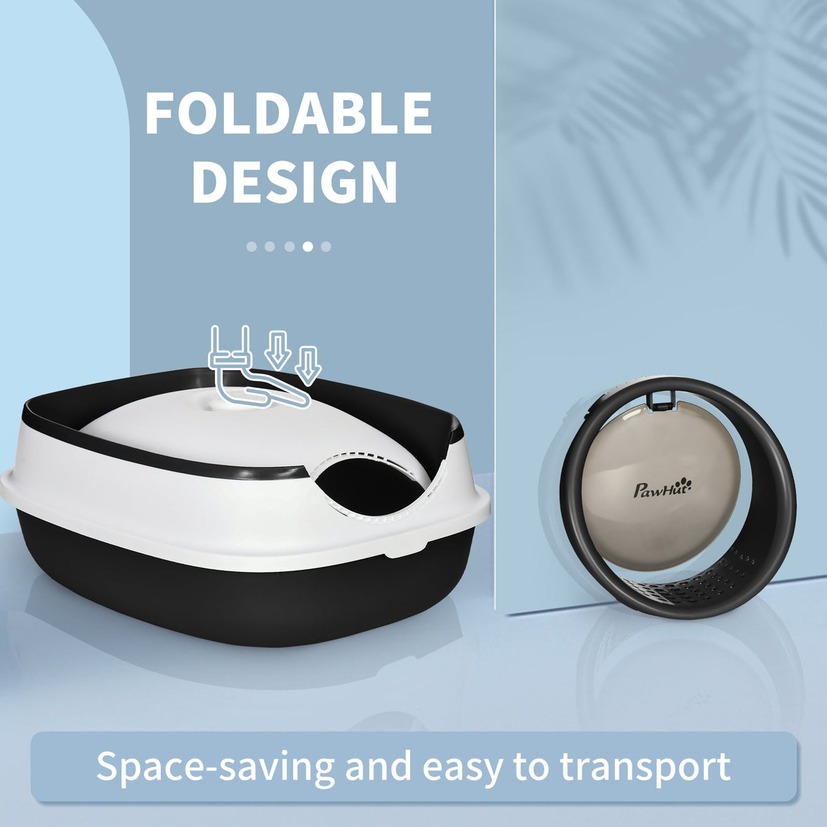 Dome Covered Cat Litter Box With Lid White And Black