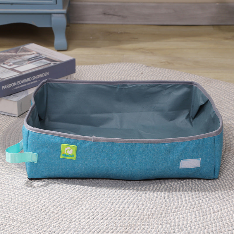 Household Oxford Cloth Foldable Cat Litter Box