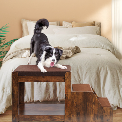 Pet Bunk Bed With Removable Step For Dogs And Cats Multi-level
