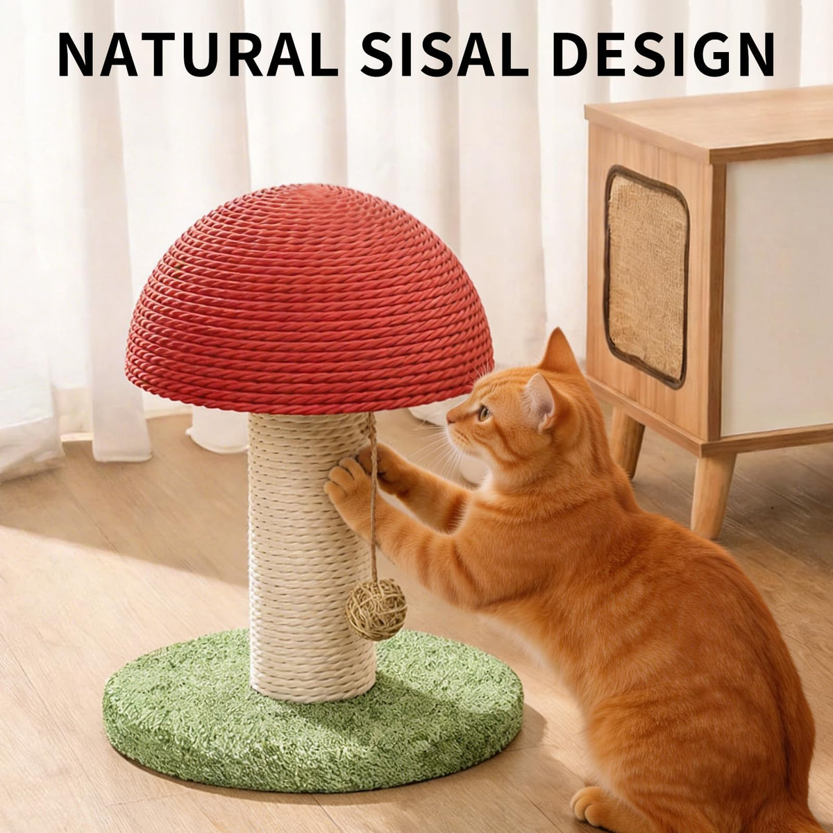 Mushroom Cat Scratching Post 11inch For Kitten Small Cats Mini Tree