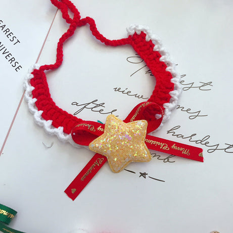 Wool Pet Collar Hand Woven Christmas Pet Accessories