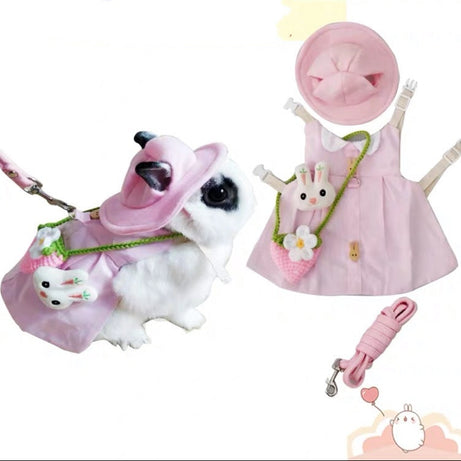 Pet Rabbit Traction Rope Cute Vest Skirt Clothing Supplies