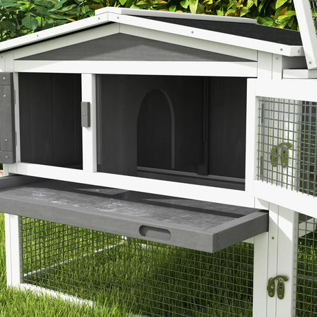 Hutch 2-story Bunny Cage Guinea Pig Indoor Outdoor Small Animal