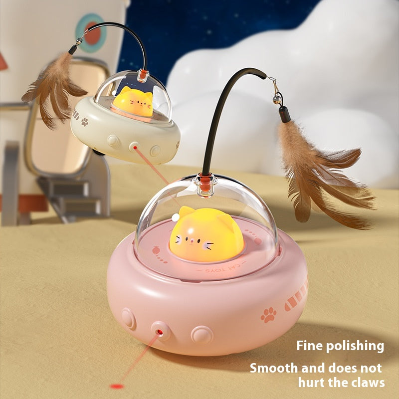 Smart Teaser Cat Toy Electric Ufo Stick With Bell Training Pet Toys