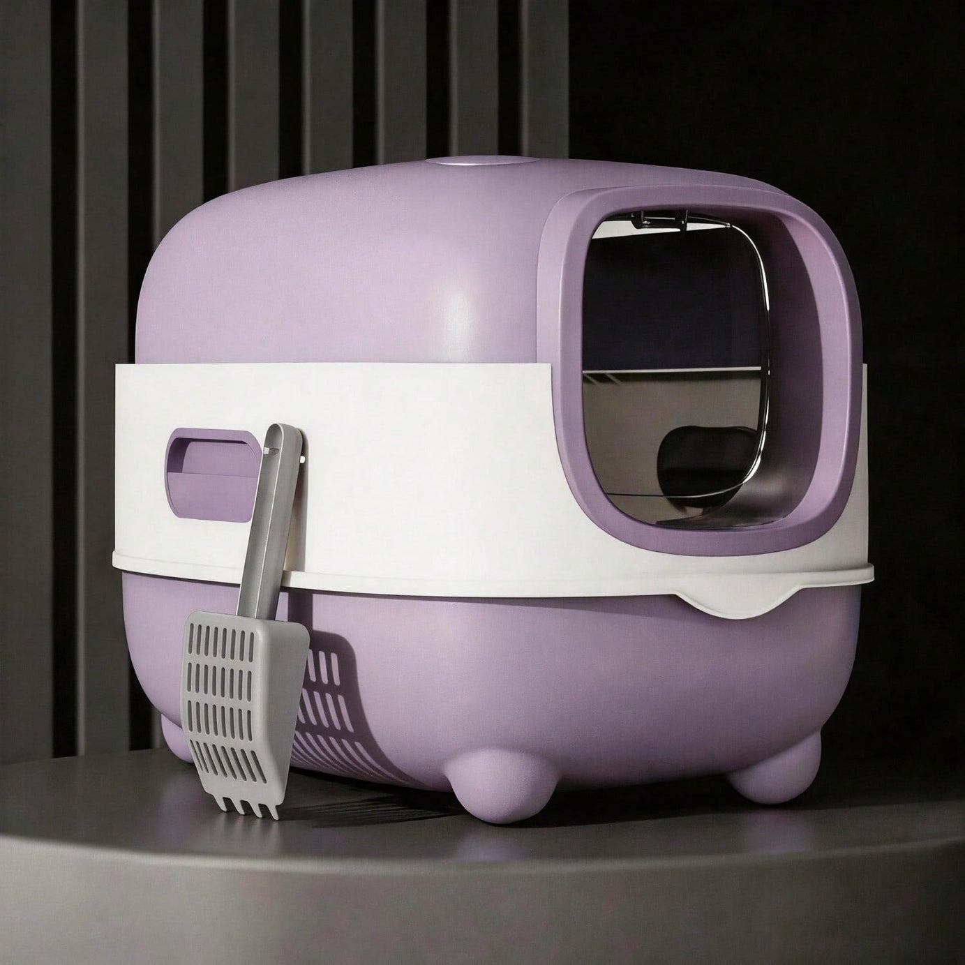 Fully Enclosed Cat Litter Box With Uv Sterilization Odor Control