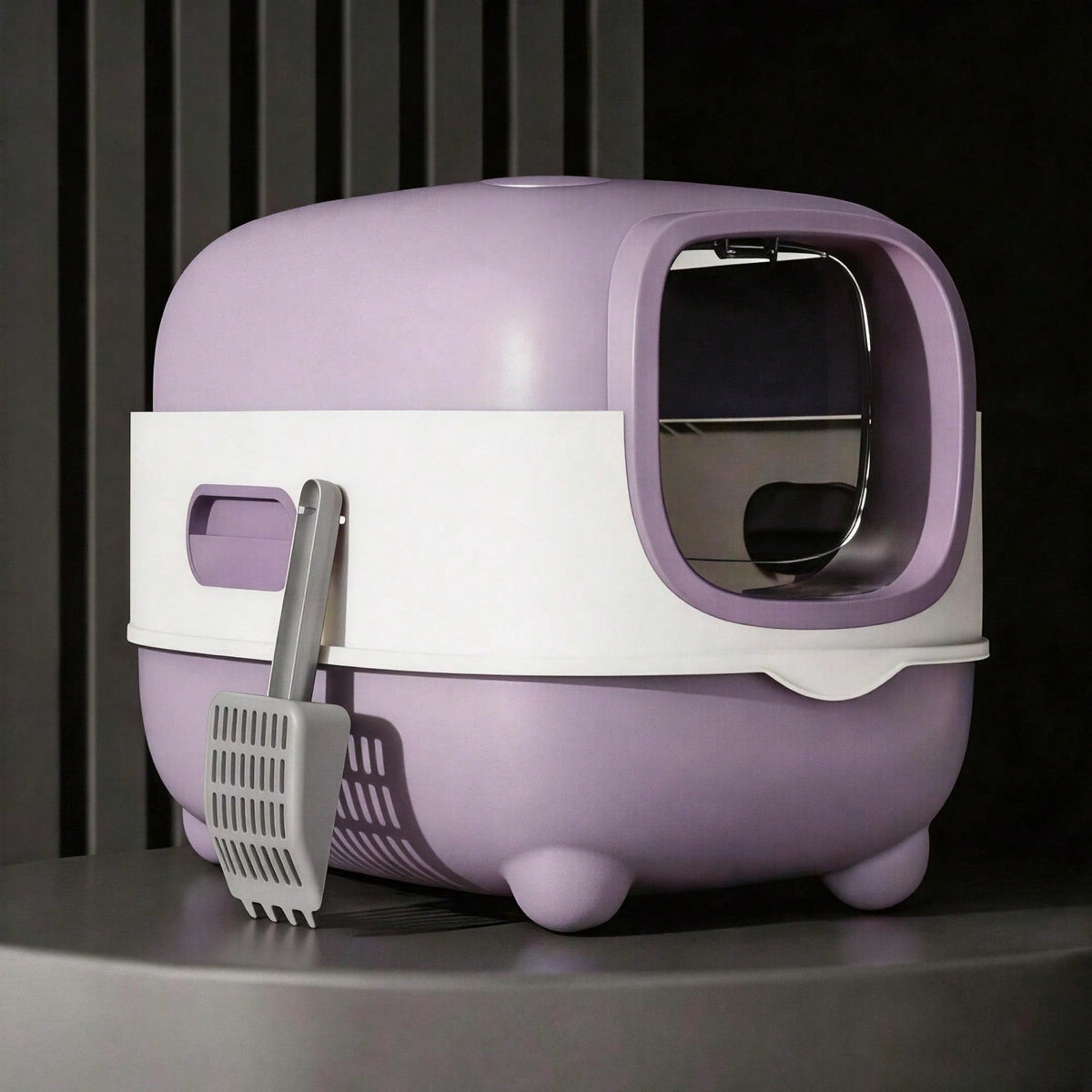 Fully Enclosed Cat Litter Box With Uv Sterilization Odor Control