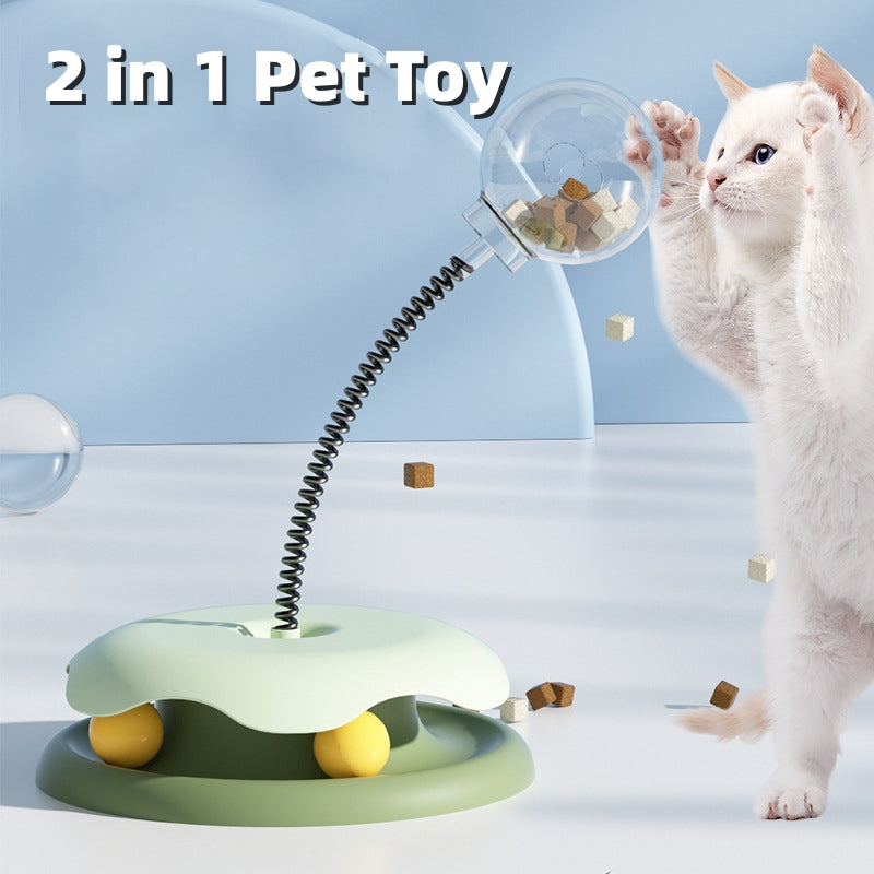 Cat Leakage Food 2-in-1 Toys Turntable Ball Kitten Funny Training