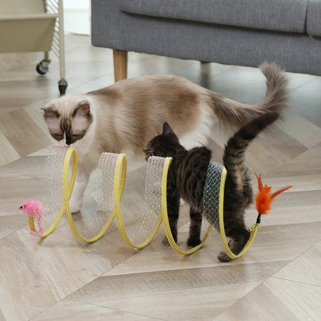 Cat Pets Toys Mouse Shape Balls Foldable Kitten Play Tunnel Funny