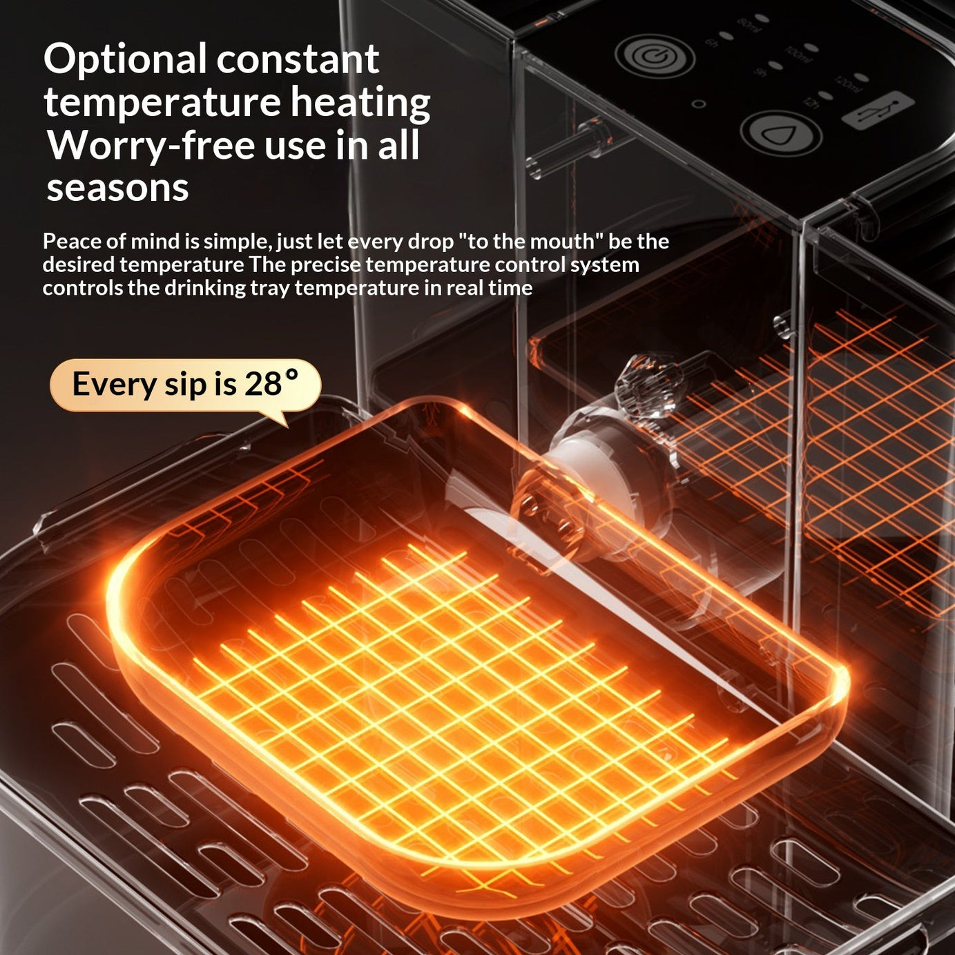 Thermostatically Controlled Plug-free Pet Water Fountain
