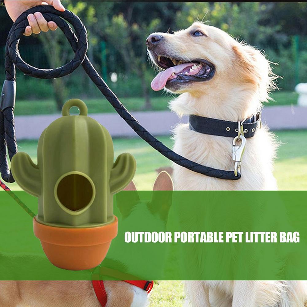 1pcs Cactus Shaped Poop Bag Dispenser Pet Dog Waste Holder Plastic