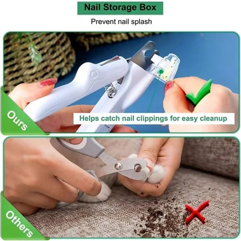 Pet Nail Clippers With LED Light Dogs Cat Scissors Professional