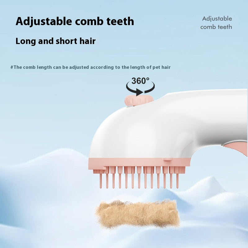 3-in-1 Pet Steam Brush Pet Cleaning Adjustable Comb Wash-free Hair