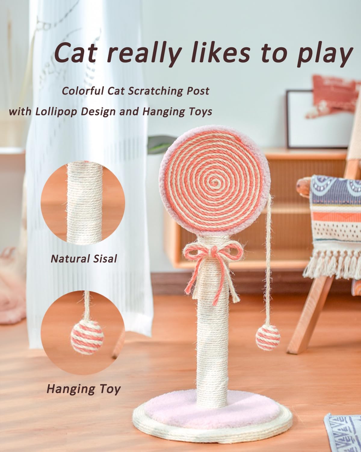 Cat Scratching Post Cute Kittens Scratch Posts With Hanging Ball