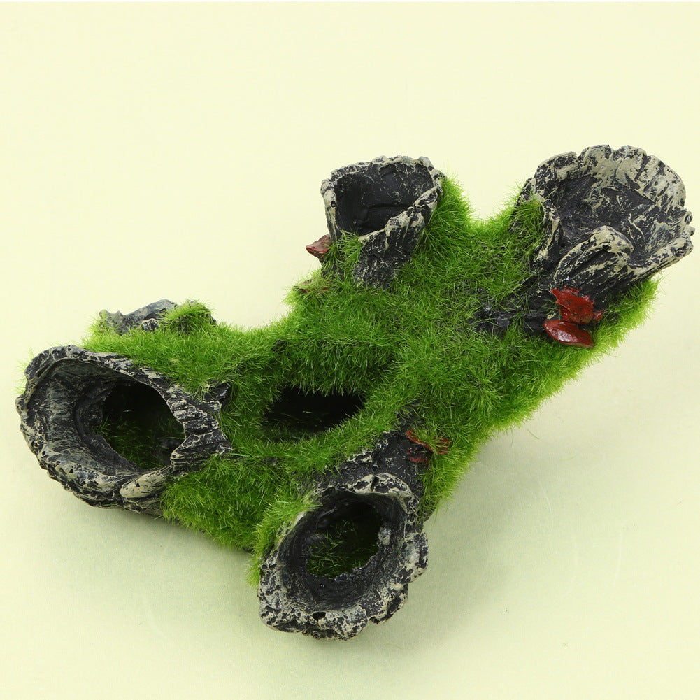 Fish Tank Decoration Imitation Moss Tree Root Shrimp Pot Nest