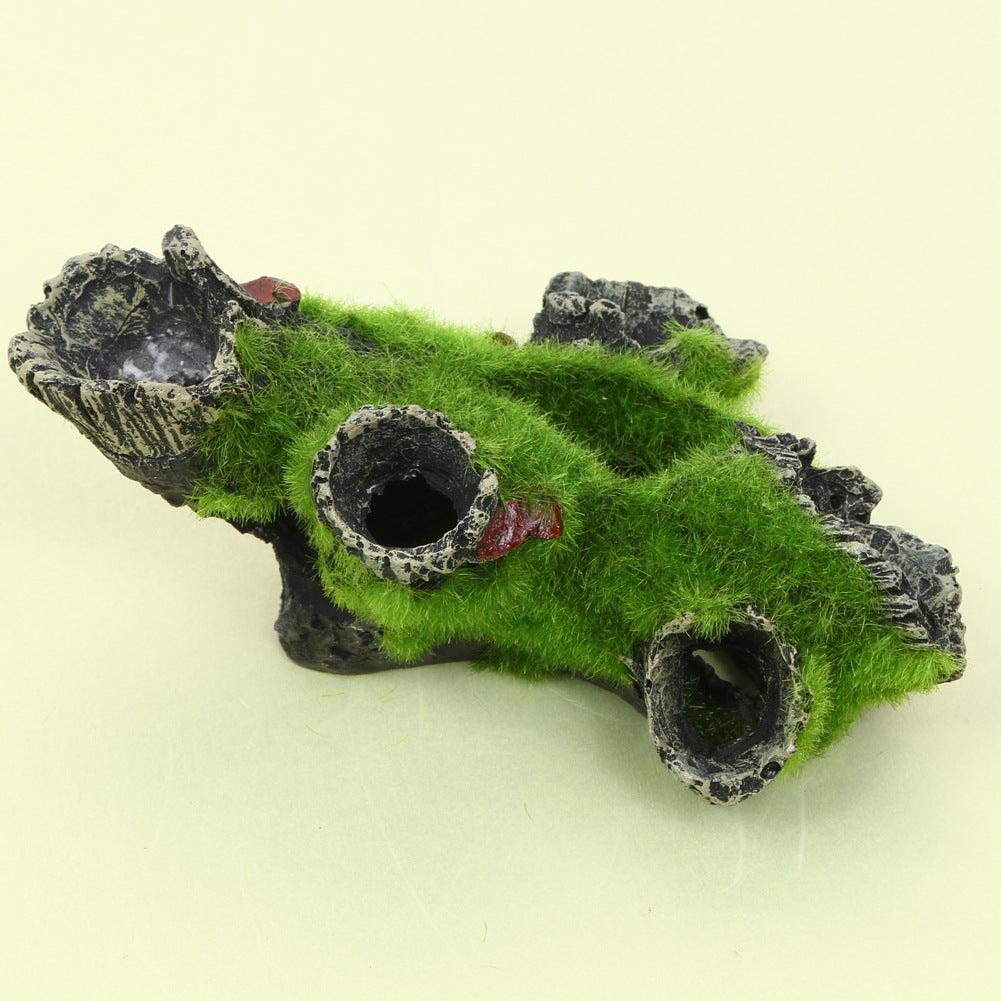 Fish Tank Decoration Imitation Moss Tree Root Shrimp Pot Nest
