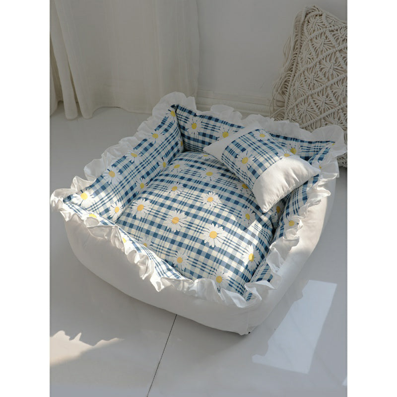 Super Comfy Princess Dog Bed Sofa Pet Kennel House Mat For Small