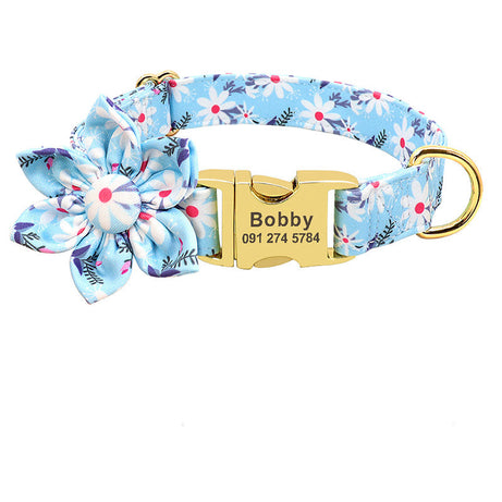 Fashion Printed Dog Collar Personalized Nylon Custom Pet Puppy Cat