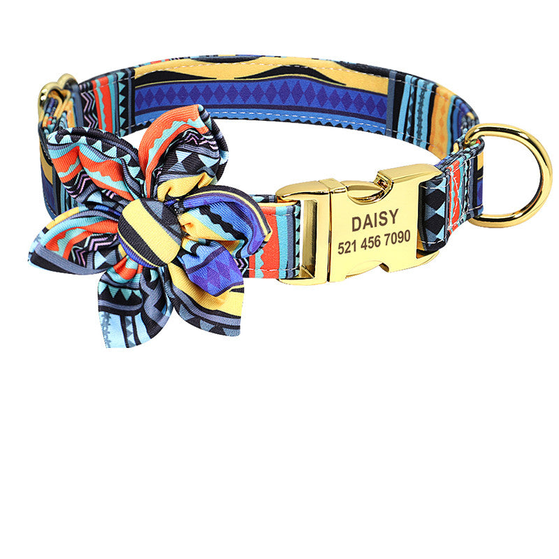 Fashion Printed Dog Collar Personalized Nylon Custom Pet Puppy Cat
