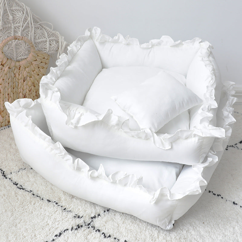 Super Comfy Princess Dog Bed Sofa Pet Kennel House Mat For Small