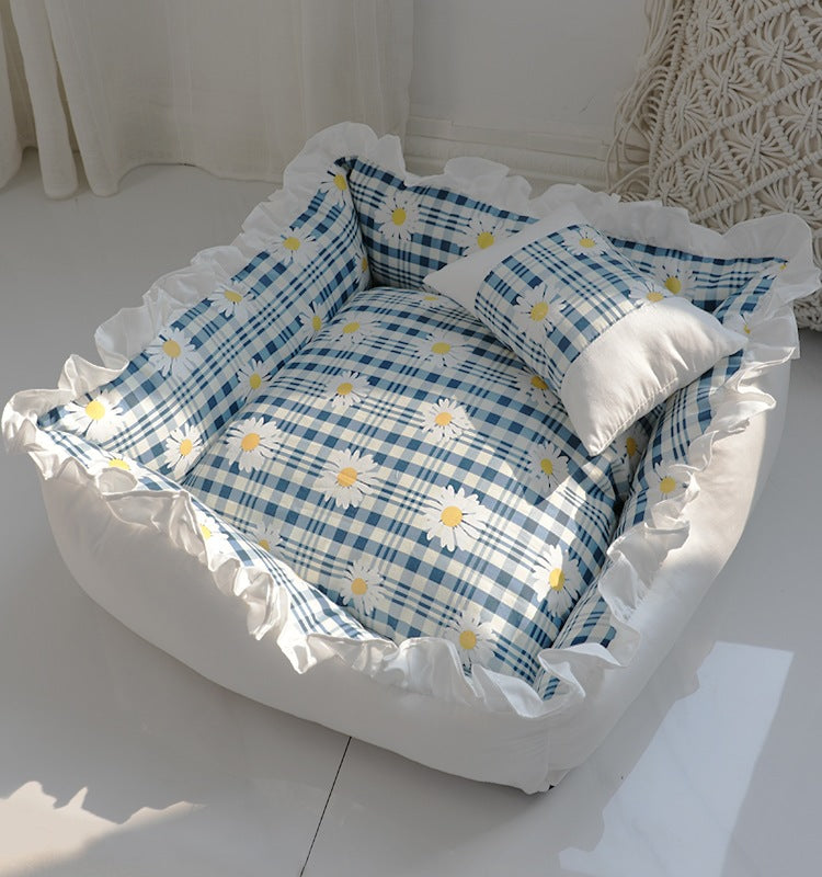 Super Comfy Princess Dog Bed Sofa Pet Kennel House Mat For Small
