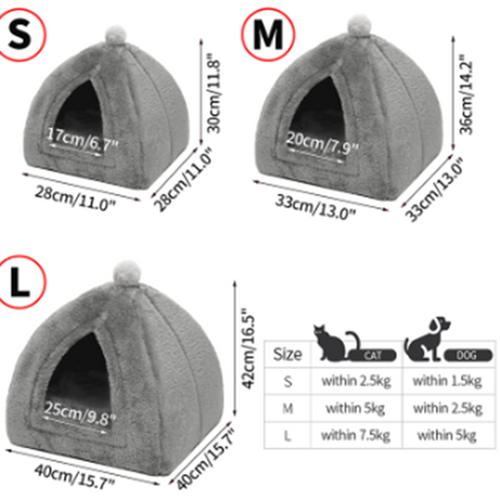 Warm Cat House Closed Folding Pet