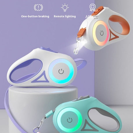 Dog Leash Retractable And Collar Spotlight Automatic Pet Cat
