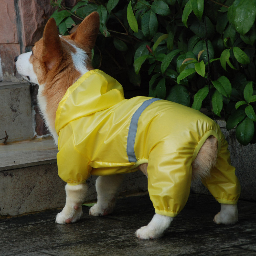 Pet Waterproof Raincoat Reflective Double Breathable Boxer Jumpsuit