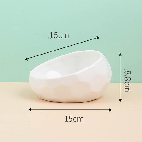 Pet Supplies Bowl Ceramic Cat Dog Oblique Mouth