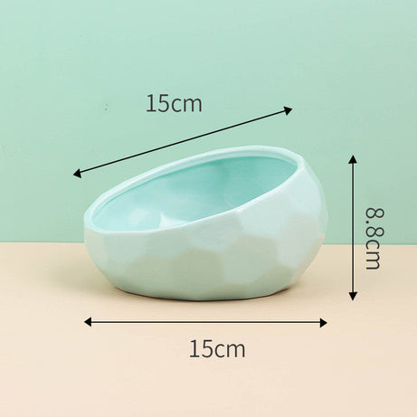 Pet Supplies Bowl Ceramic Cat Dog Oblique Mouth