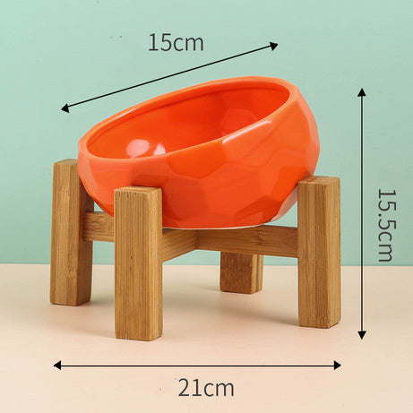 Pet Supplies Bowl Ceramic Cat Dog Oblique Mouth