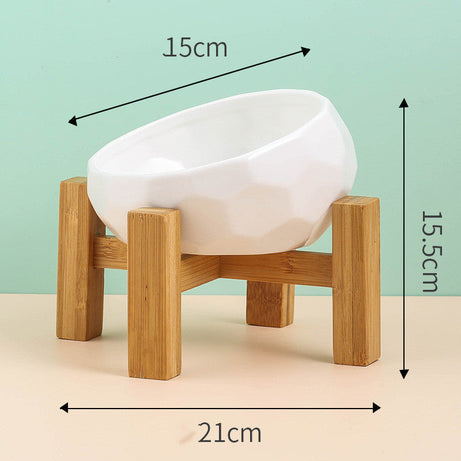 Pet Supplies Bowl Ceramic Cat Dog Oblique Mouth