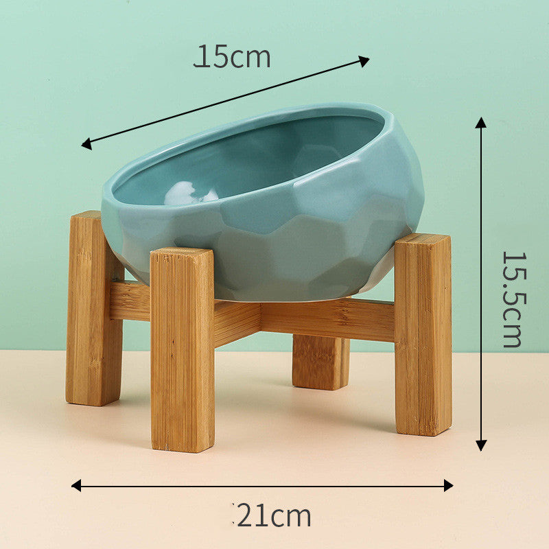 Pet Supplies Bowl Ceramic Cat Dog Oblique Mouth