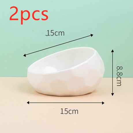 Pet Supplies Bowl Ceramic Cat Dog Oblique Mouth