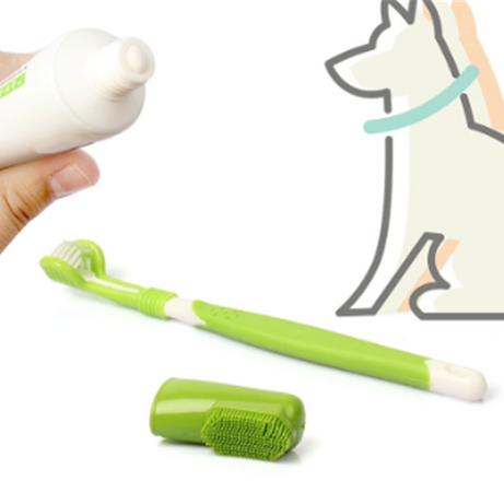 Three-head Toothbrush Silicone Finger Cots