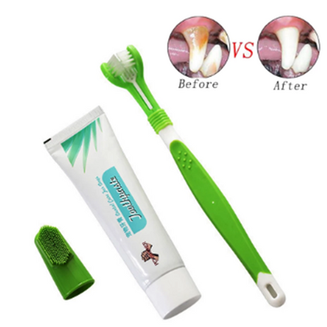 Three-head Toothbrush Silicone Finger Cots