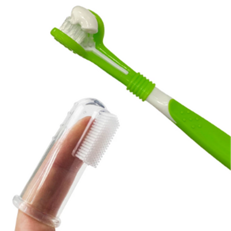 Three-head Toothbrush Silicone Finger Cots