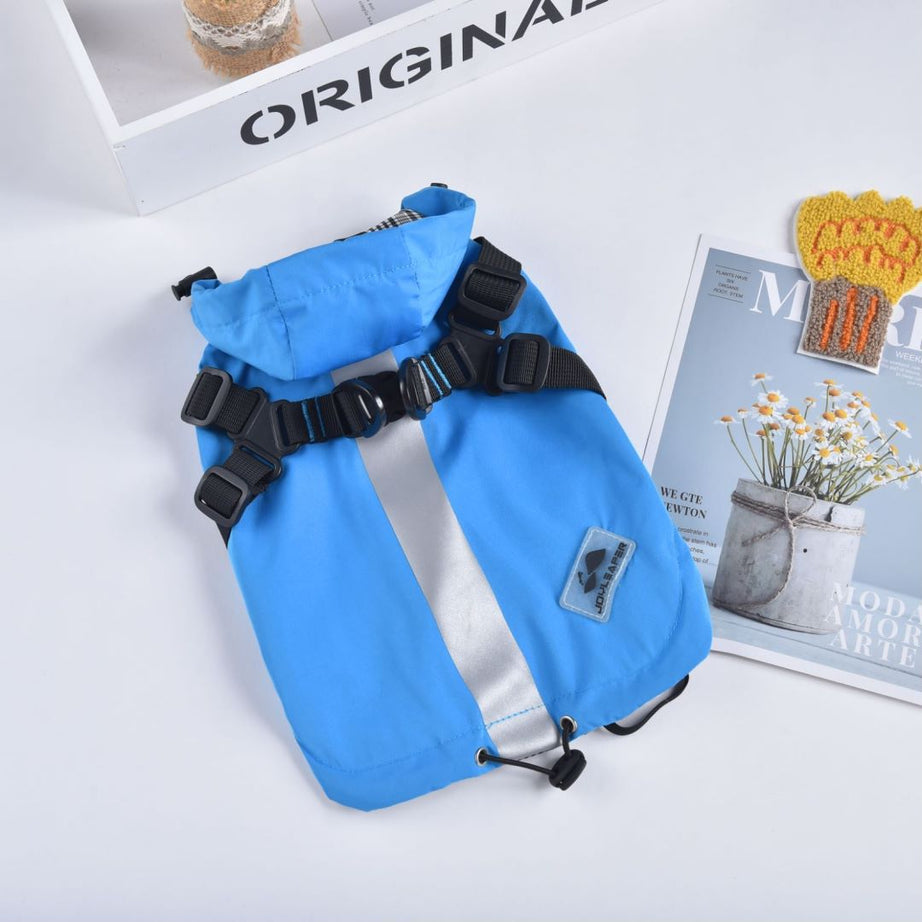 Raincoat Windbreaker Pet Chest Back Waterproof Snowproof Pet Dog