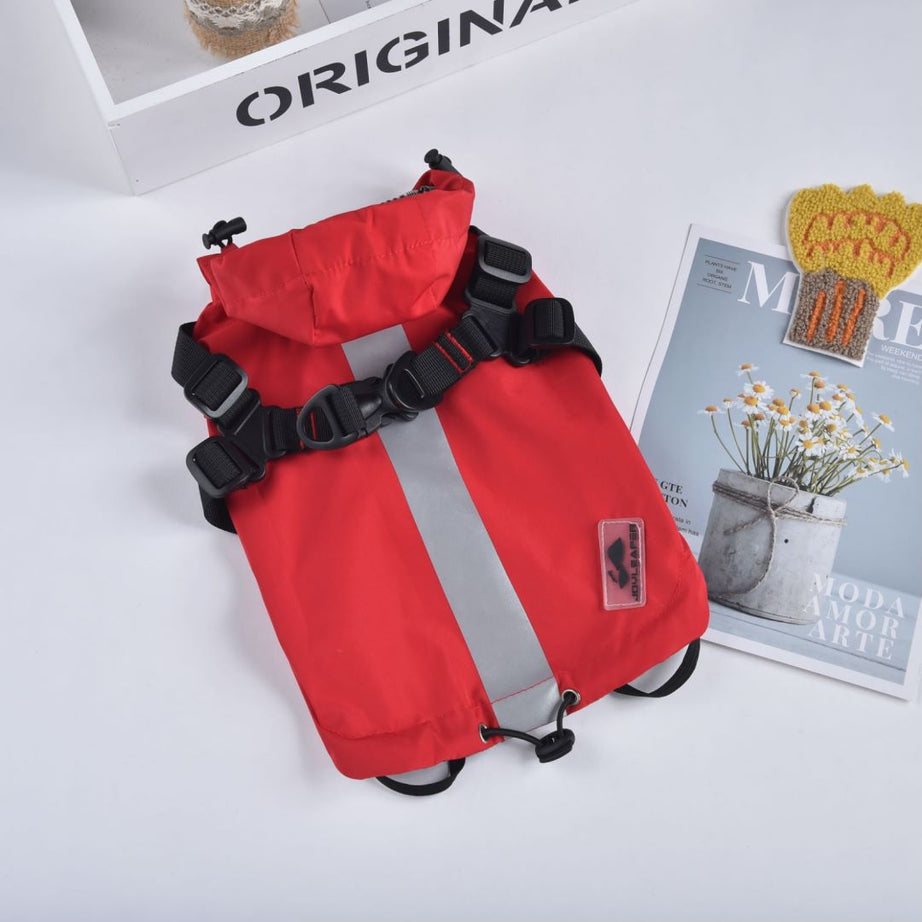 Raincoat Windbreaker Pet Chest Back Waterproof Snowproof Pet Dog