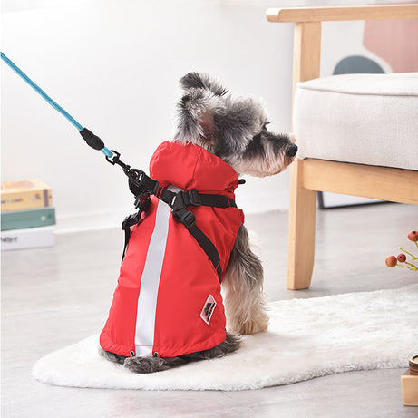 Raincoat Windbreaker Pet Chest Back Waterproof Snowproof Pet Dog