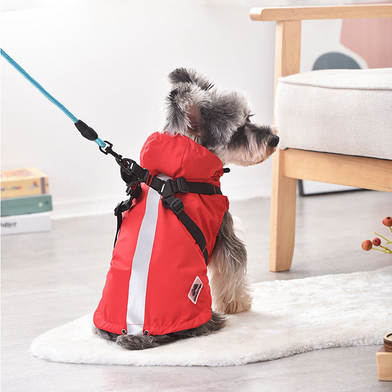 Raincoat Windbreaker Pet Chest Back Waterproof Snowproof Pet Dog