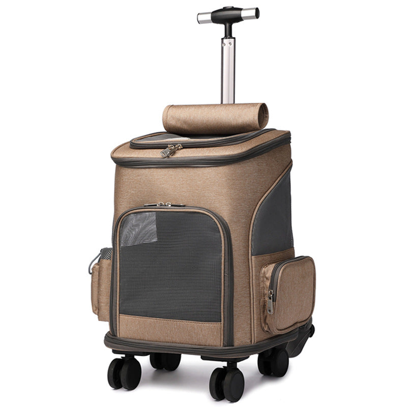 Portable Folding Trolley Pet Backpack Traveling Cat With Universal